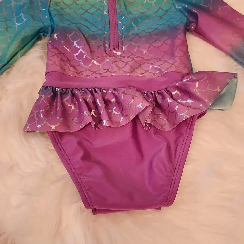 Cat & Jack Metallic Mermaid One Piece Swimsuit 18M